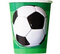 Multicolor 3D Soccer Party Paper Cups (9oz) 8 Count - Sturdy & Fun Drinkware for Sports-Themed Celebrations