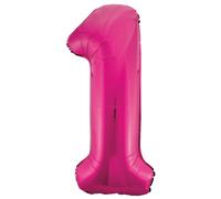 Unique Party Giant Number 1 Balloon, Pink, 86cm