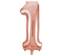 Unique Party Giant Number 1 Balloon, Rose Gold, 86cm