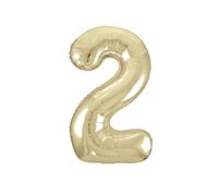 Unique Party Giant Number 2 Balloon, Gold, 86cm