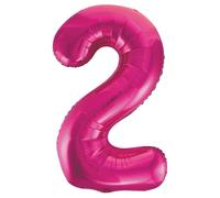 Unique Party Giant Number 2 Balloon, Pink, 86cm