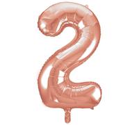 Unique Foil Balloon Number 2 – Rose Gold, Large (86 cm) – 1 Piece