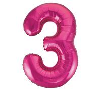 Unique Foil Balloon – Pink Number 3, Large 86cm, 1 Piece – Birthday Parties & Special Events