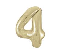 Unique Party Giant Number 4 Balloon, Gold, 86cm