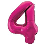 Pink Number 4 Shaped Large Foil Balloon (86cm) 1 Piece - Perfect for Birthday Parties and Special Events