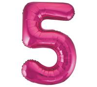 Unique Foil Balloon Number 5 - Pink Large 86cm - 1 Piece - Birthday & Special Events