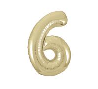 Unique Party Giant Number 6 Balloon, Gold, 86cm