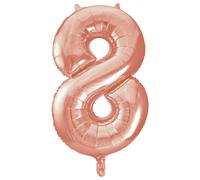 Unique Party Giant Number 8 Balloon, Rose Gold, 86cm