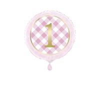 Unique Party Gingham 1St Birthday Foil Balloon Pink (One Size)