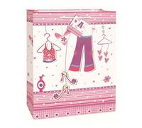 Unique Party Glamour Glitter Gift Bag Pink/white (L)