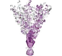 Unique Party Glitz Baby Shower Balloon Weight Centrepiece Purple/silver (One Size)