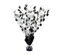 Unique Party Glitz Graduation Balloon Weight Centrepiece Black/silver (One Size)