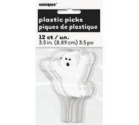 Unique Party Halloween Ghost Plastic Cupcake Toppers/Picks x 12