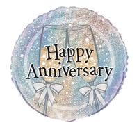 Unique Party Happy Anniversary Prism Foil Balloon Multicoloured (One Size)