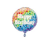 Unique Party Happy Birthday Stars Foil Balloon Rainbow (One Size)