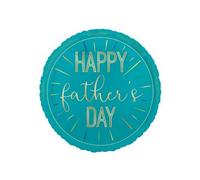 Unique Party Happy Fathers Day Round Foil Balloon Blue/gold (One Size)