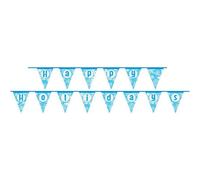 Unique Party Happy Holidays Paper Snowflake Christmas Bunting Blue/white (One Size)