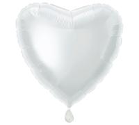 Solid White Heart Foil Balloon (45cm) 1 Count - Stunning and Romantic Love Celebration Decoration