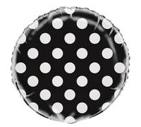 Unique Party Helium Polka Dot Foil Balloon Black/white (One Size)