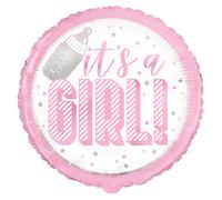 Unique Party "It's a Girl!" Baby Shower Balloon, 45cm