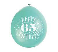 Unique Party Latex 65Th Birthday Balloons (Pack Of 10) Multicoloured (One Size)