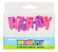 Unique Party Letter Birthday Candles (Pack Of 13) Purple/pink (One Size)