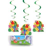 Unique Party Luau Tropical Island Hanging Decoration (Pack Of 3) Multicoloured (One Size)