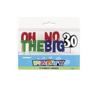 Unique Party Oh No The Big 30th Pick Candles (Pack of 11) Unique Party Multicolor