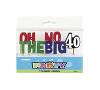 Unique Party Oh No The Big 40 Pick Candles (Pack of 11) Unique Party Multicolor