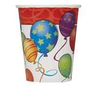 Unique Party Paper Balloons Birthday Party Cup (Pack Of 8) Multicoloured (One Size)