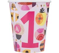 Unique Party Paper Ladybird 1St Birthday Party Cup (Pack Of 8) Pink (One Size)
