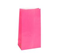 Unique Party Paper Party Bags, Hot Pink, 12 Pack