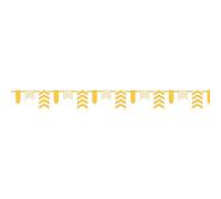 Unique Party Paper Polka Dot And Chevron Bunting Yellow/white (12Ft)