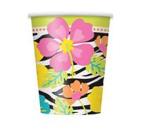 Unique Party Paper Wild Flowers Luau/beach Party Party Cup (Pack Of 8) Multicoloured (One Size)
