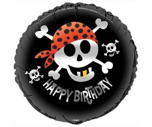 Unique Party Pirate Birthday Foil Balloon Black/white/orange (18In)