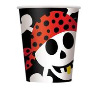 Unique Party Pirate Fun Party Cup (Pack Of 8) Black/white/red (One Size)