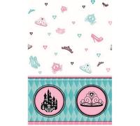 Unique Party Plastic Fairytale Princess Party Table Cover Pink/teal/white (One Size)