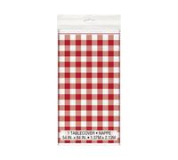 Unique Party Plastic Gingham Party Table Cover Red/white (One Size)