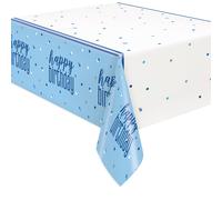 Unique Party Plastic Table Cover, Glitz Blue, 1.37 x 2.13m