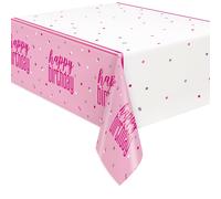 Unique Party Plastic Table Cover, Glitz Pink, 1.37 x 2.13m