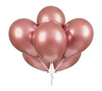 Unique Party Platinum Latex Balloons (Pack Of 6) Rose Gold (One Size)