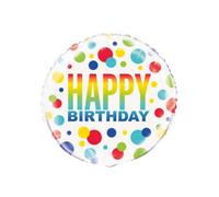 Unique Party Polka Dot Birthday Foil Balloon Rainbow (One Size)