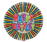 Unique Party Prism Happy Birthday Foil Balloon Multicoloured (One Size)
