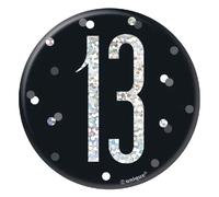 Unique Party Prismatic 13th Birthday Badge in Black Unique Party Black
