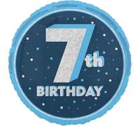 Unique Party Prismatic 7th Birthday Foil Balloon (One Size) (Blue)