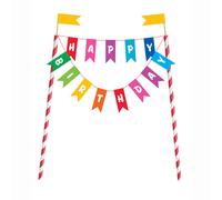Unique Party 49578 - Rainbow Birthday Cake Bunting Topper