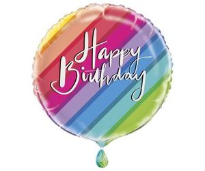Unique Party Rainbow Happy Birthday Foil Balloon Multicoloured (One Size)