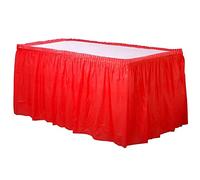 Unique Party Rectangular Plastic Table Skirt (73cm x 4.26m) (Red)