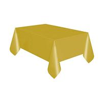 Unique Party Reusable Rectangular Plastic Tablecover (19 Colours) (One Size) (Gold)