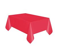 Unique Party Reusable Rectangular Plastic Tablecover (19 Colours) (One Size) (Red)